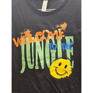 Limited Edition Artist Signed Black Graphic Tee M – Jungle Smile Design NWOT